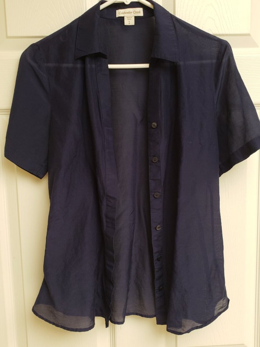Navy Silk blend blouse. Size 8.